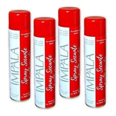 Kit Com 4 Spray Secante de Esmalte Para Unha Impala