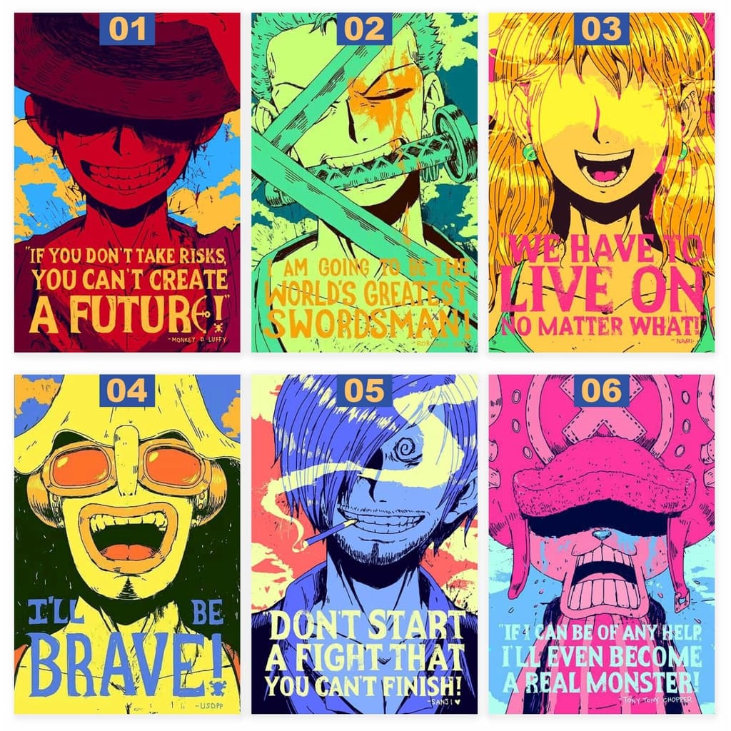Placa Decorativa Quadro One Piece Tripulação Mugiwaras Tamanho 10x15
