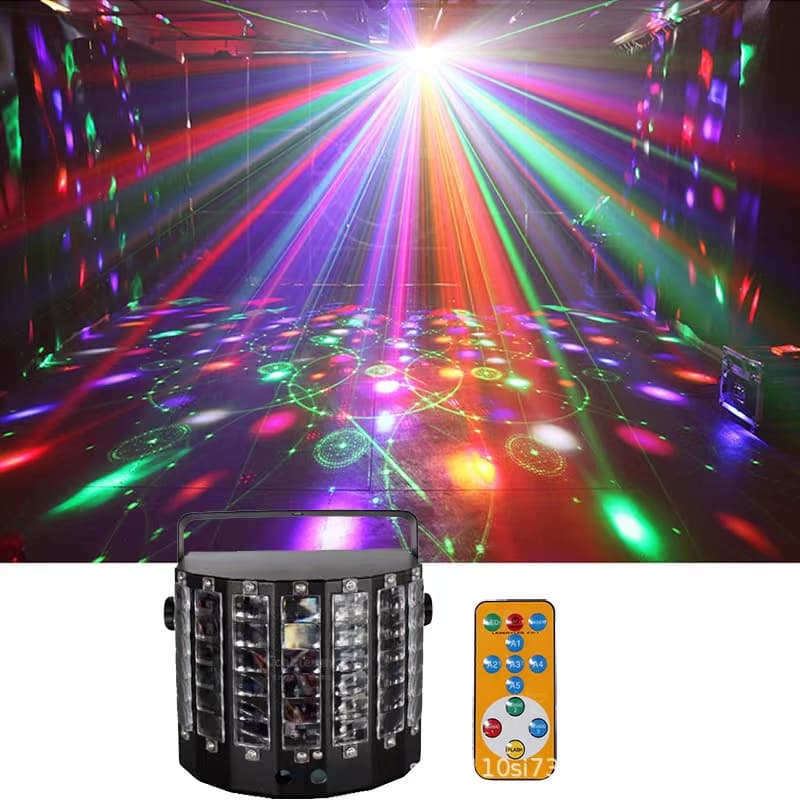Mini Dj Led Controle Remoto De Luz Laser 2 Em 1 Vermelho Verde Padrão DIsco Lazer DMX 512 Bom Efeito Para Festa Casa KTV NIght Club