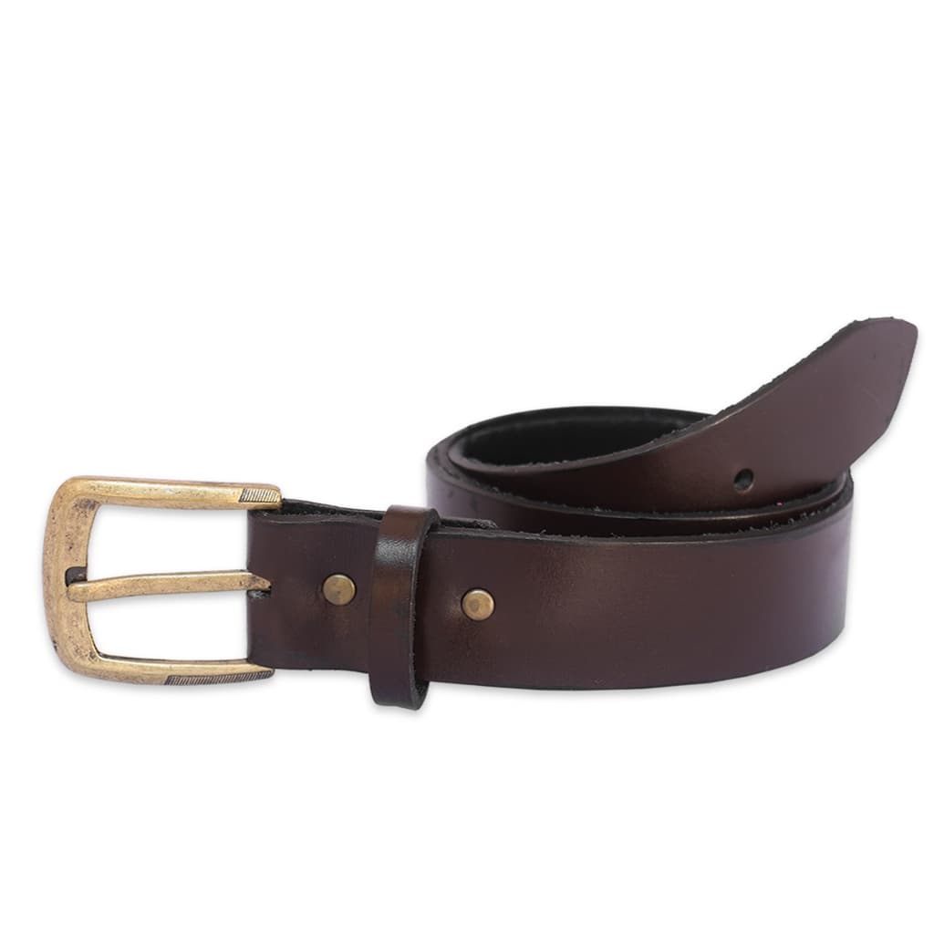 Cinto Country Social Casual Largo 4 cm Couro Legítimo Fivela Ouro Velho
