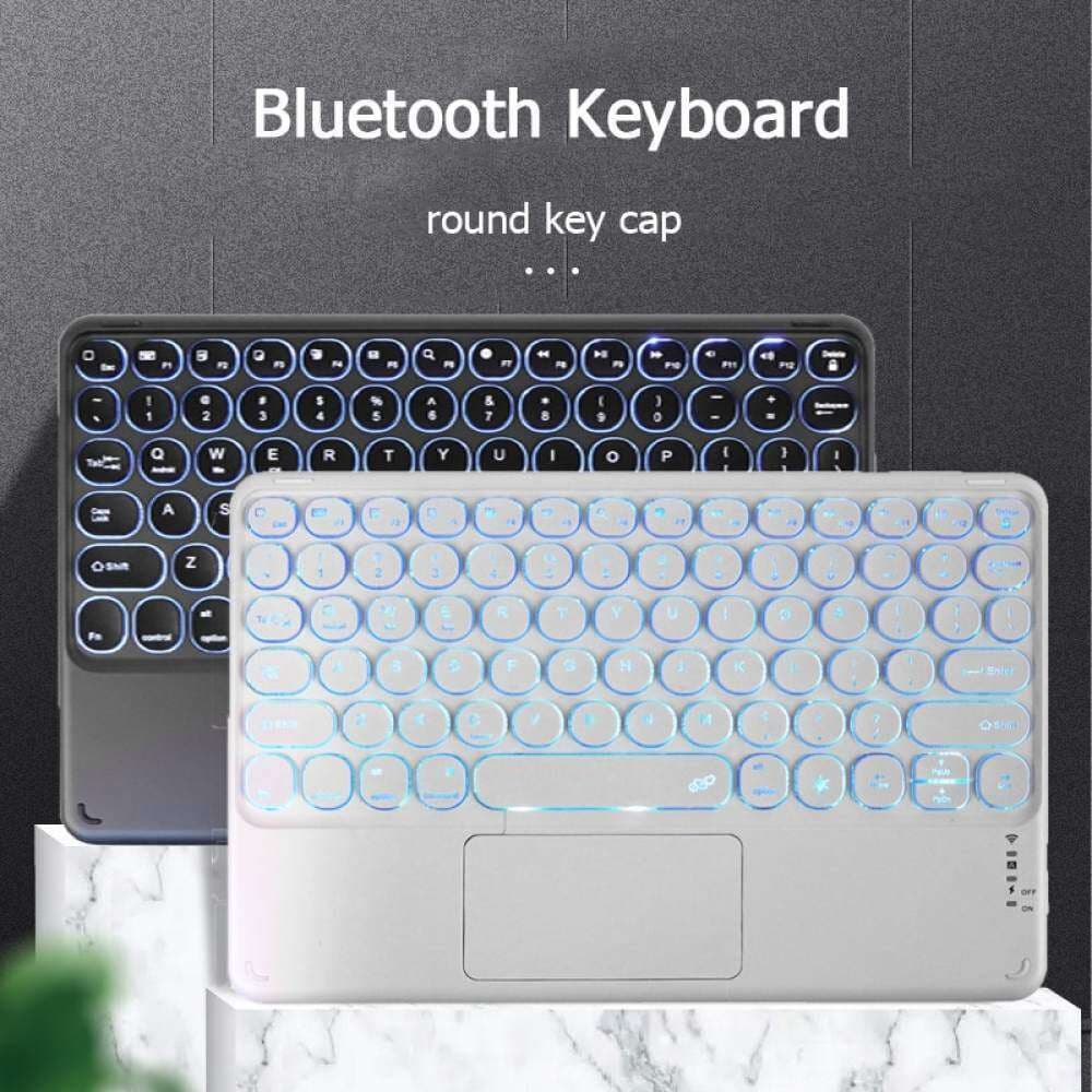 Mini Teclado Sem Fio Com Touchpad Tipo-C Recarregável De Toque Silencioso RGB Retroiluminado Para Laptop Windows Android
