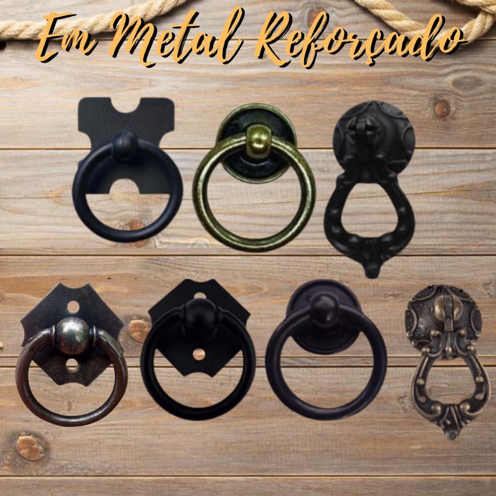 puxador alça rustico colonial gaveta porta guarda roupa em metal