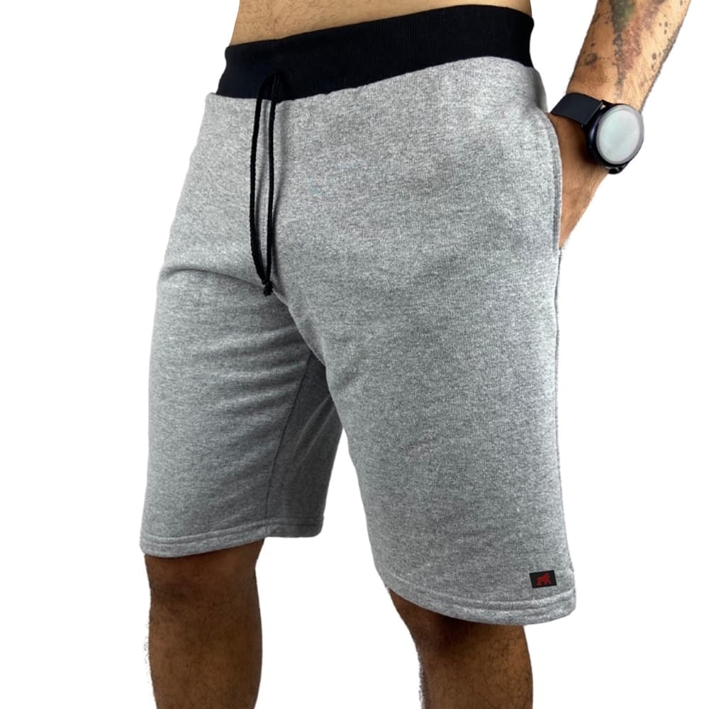 Bermuda de Moletom Plus Size Masculina Treino Academia Casual