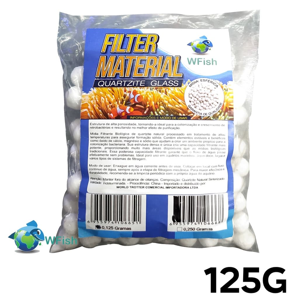 Mídia Biológica Mini Esférica Para Aquários Wfb-125gr Wfish