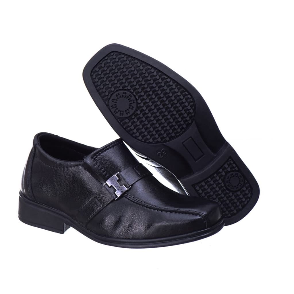 Sapato Social Infantil Menino Bico Quadrado Estilo + Cinto e Carteira