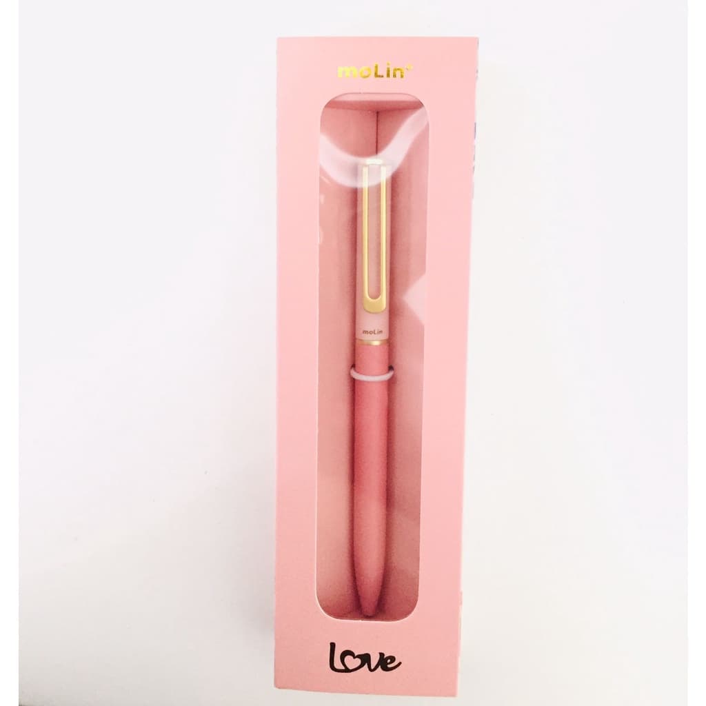 CANETA METALICA TWIST PINK MOLIN ESCRITA PRETA