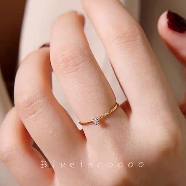 Anel Feminina Solitário 1.5mm/2mm /4mm Dourado e Prata em Aço inox 316L