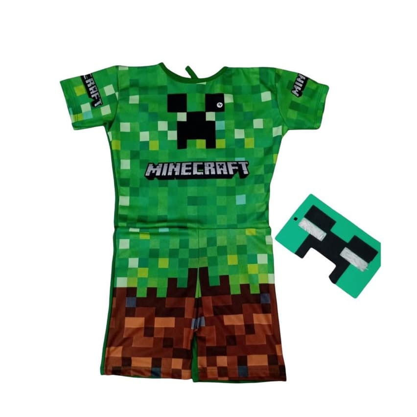 Roupa Infantil Fantasia Aniversário Minecraft