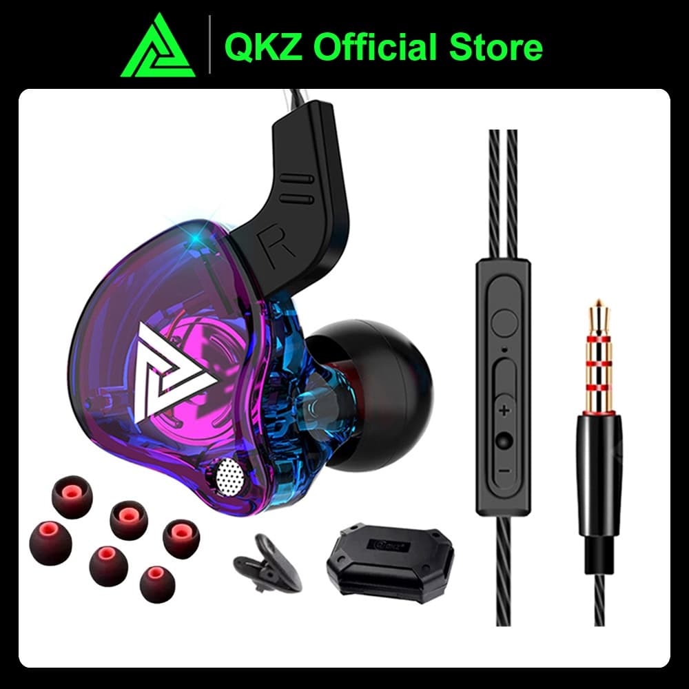 QKZ Fone De Ouvido Com Fio AK6/AK6 Pro Max-X Subwoofer Intra-Auricular Original De 3,5mm HIFI Microfone