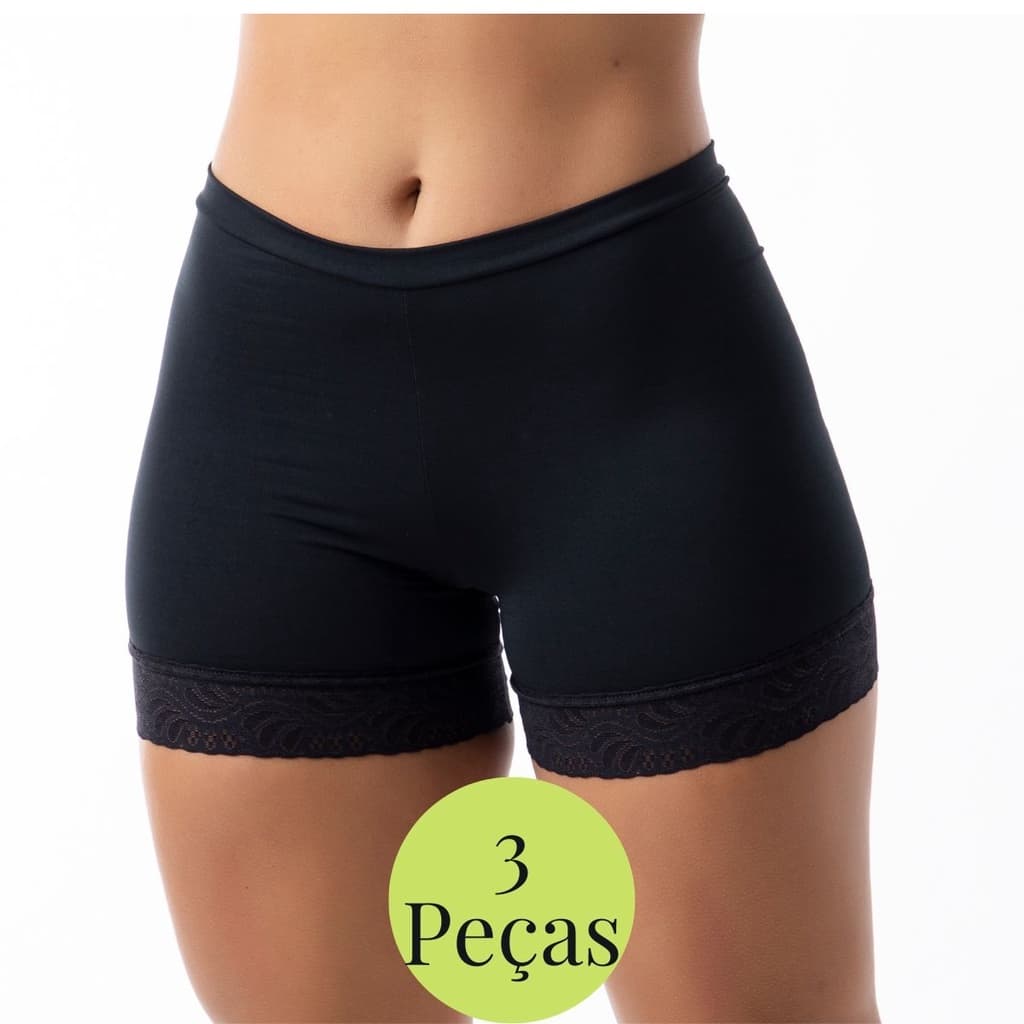 Kit 3 Short Segunda pele  Anágua P/ Usar Por Baixo De Vestido/saia