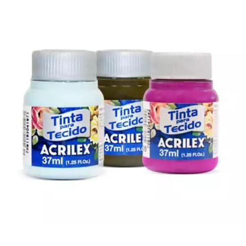 Tinta para Tecido Fosca Acrilex 37ml para Pintura Artesanato e Customização