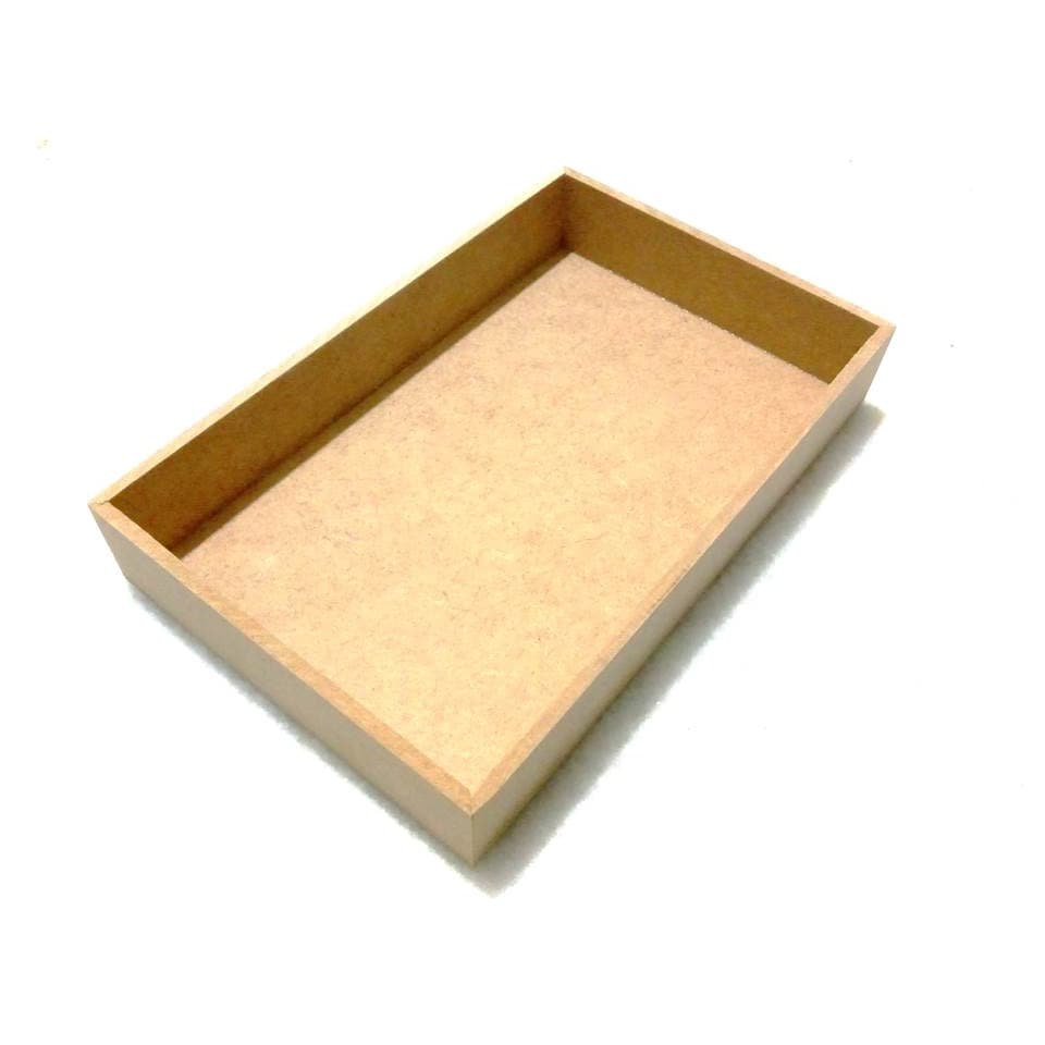 Bandeja quadro decoração cesta brunch food presente cantinho do café 35x25x4 5 unidades MDF cru 6 mm
