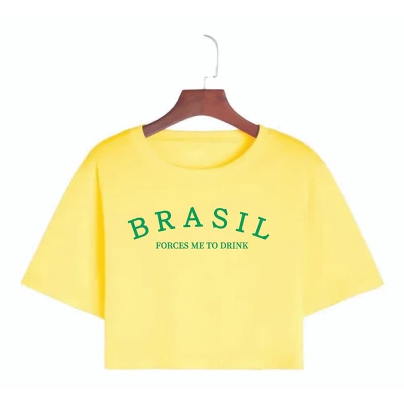 Camisa cropped / t-shirt Brasil arco copa do mundo de futebol