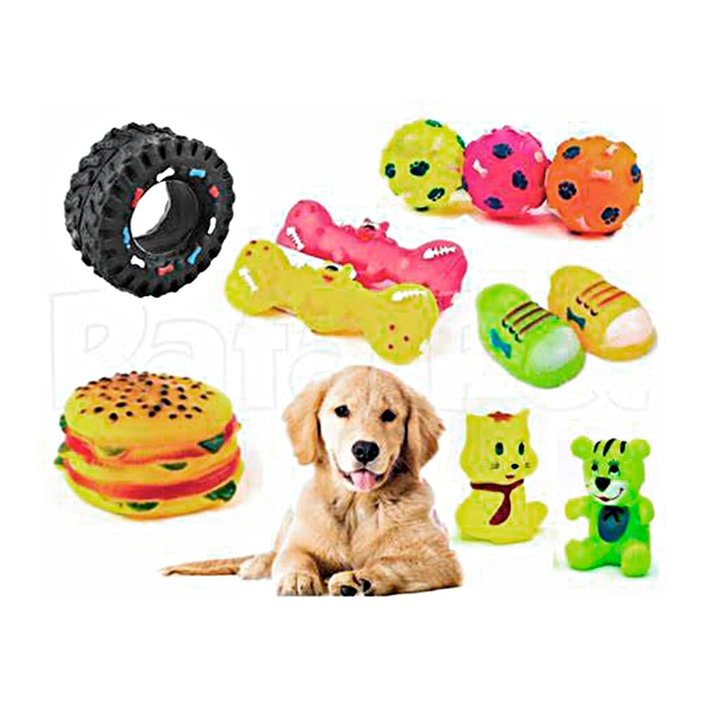 Kit Brinquedo Mordedor anti-stress Para Pet Cachorro 5 Unidades dog Filhote  Borracha Cachorro