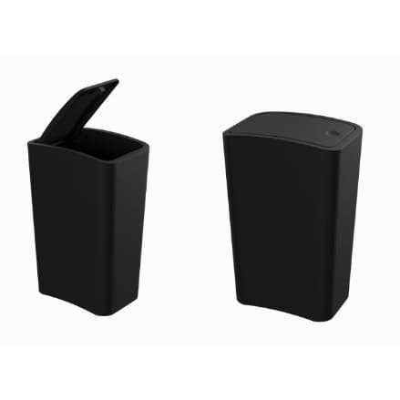 LIxeira plastica com tampa click 8 litros preta Astra - LTC2PR1