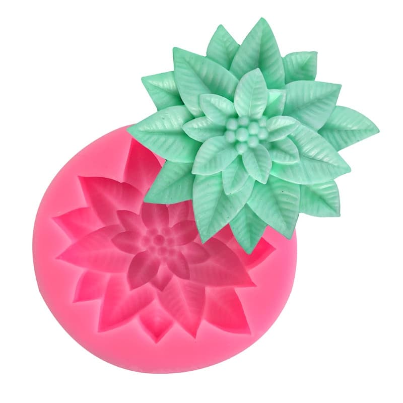 Molde De Silicone De Folha De Azevinho De Natal , Ferramenta De Decoração De Bolo , Sabão De Chocolate , Vela