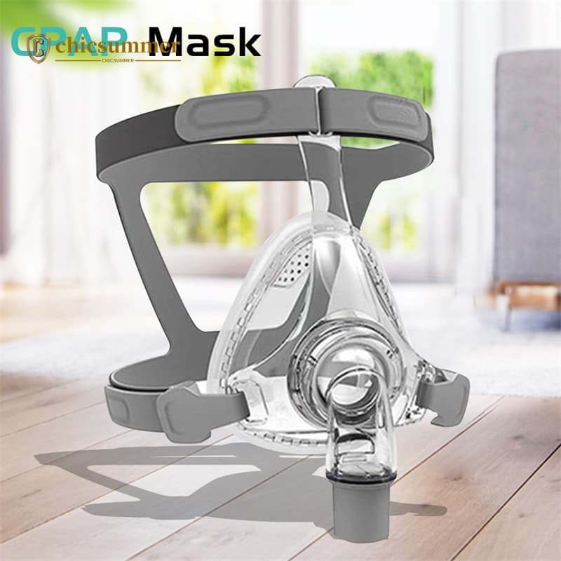Máscara CPAP Respirador Facial Completo F5 Com Clipes De Cabeça Ajustável