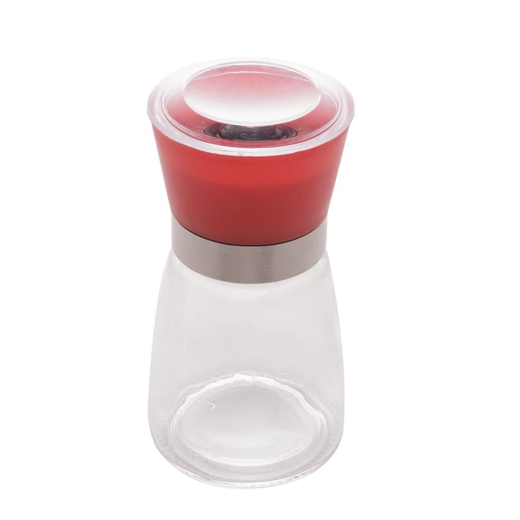 Moedor de Tempero de Vidro com Tampa Vermelha 170ml