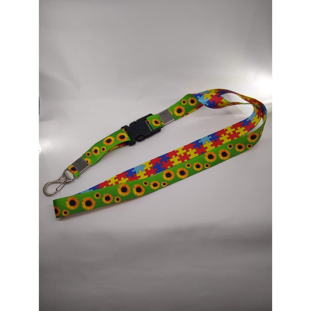 Cordão para Crachá / Chaveiro Moto Pescoço Fecho ENGATE RÁPIDO - Autismo / Autista