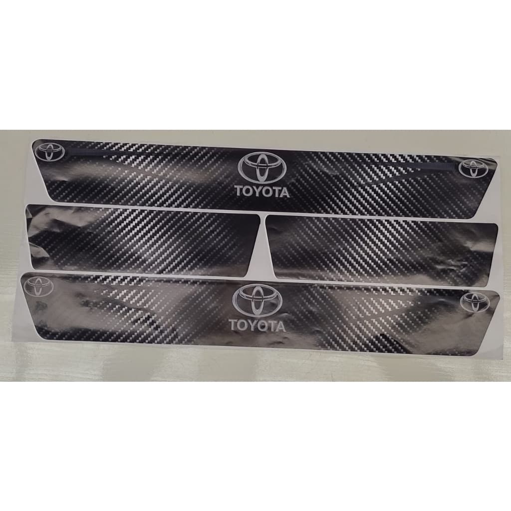 kit conjuto soleira de porta adesiva fibra de carbono toyota quatro portas
