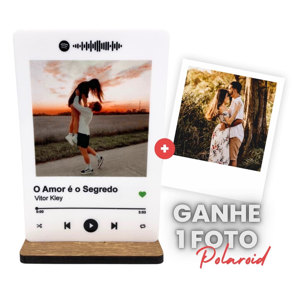 Placa Spotify Interativa - Personalize Frente e Verso!