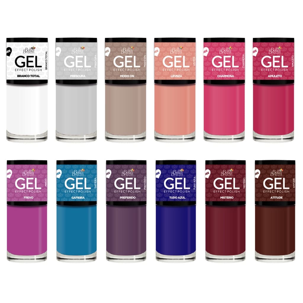Kit 12 Esm Efeito Gel Bella Brazil  828 830 843 831 832 813 801 838 817 834 845 839