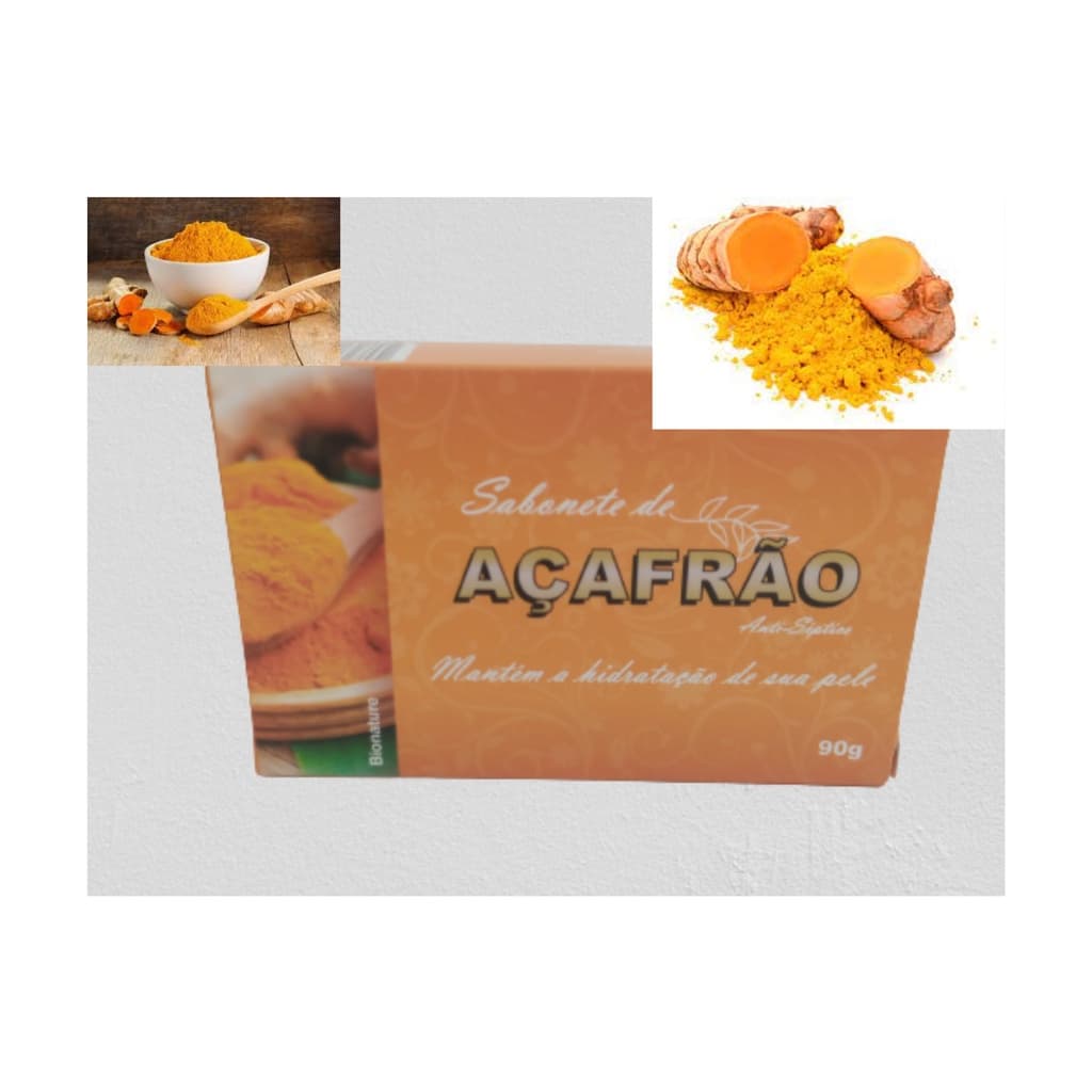 3xSabonete de Açafrão Antisséptico – Bionature  limpeza facial mascara ,pele, espinhas, manchas