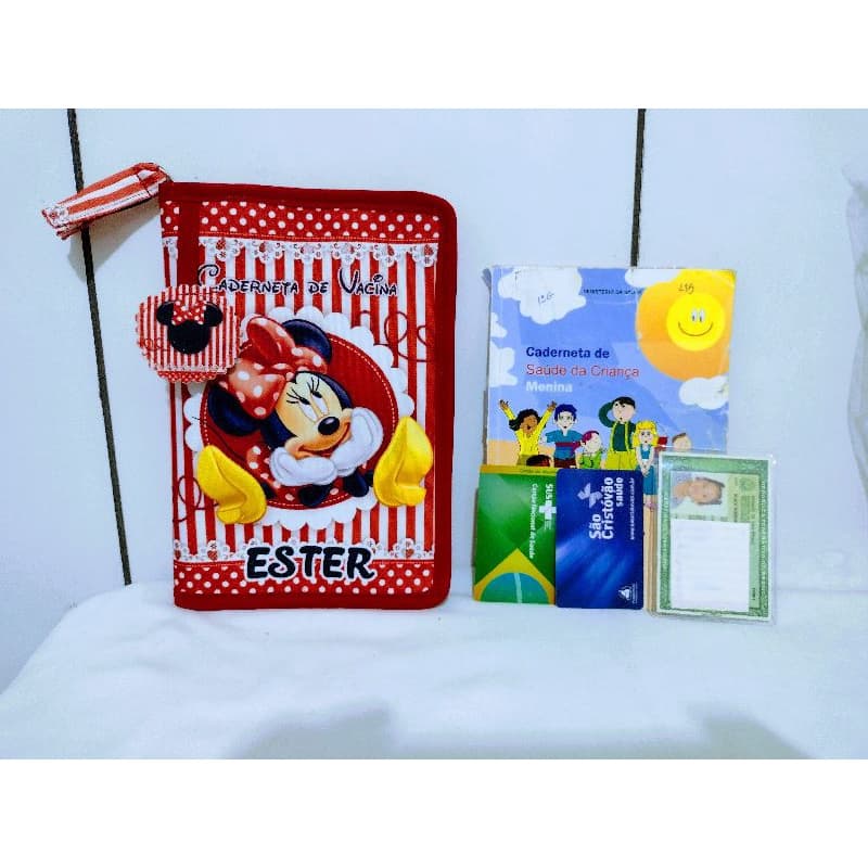 Capa caderneta de vacina Porta documentos infantil com zíper