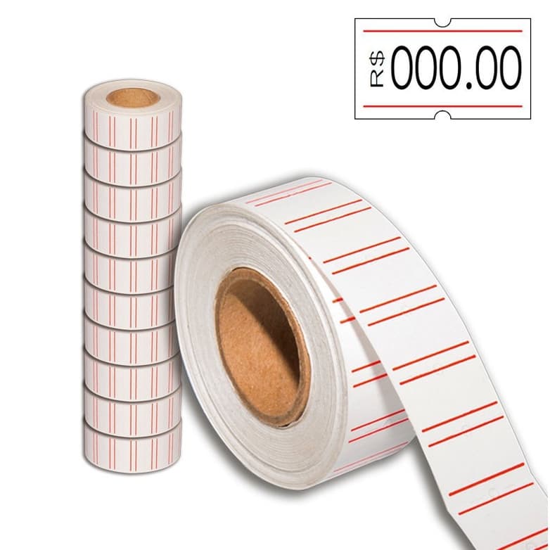 Etiqueta Preço 12mm x 21mm x 10 Metros Tarja Corpel - Unitário - 01551