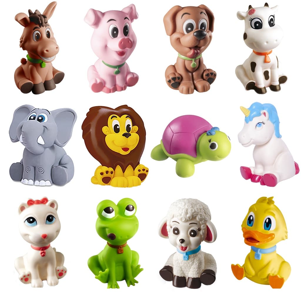 Animais de Brinquedo Soft Para Bebê, Mordedor Banho, Macio Menino Menina 100% Vinil