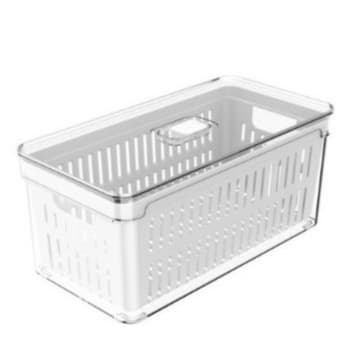 Organizador Geladeira Clear Fresh Com Cesto 5 Litros Natural OU