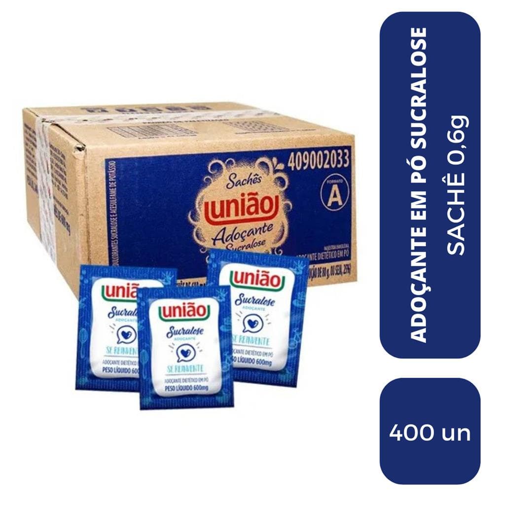 Adoçante Sachet Em Po Diet Uniao Sucralose Caixa Com 400 Saches