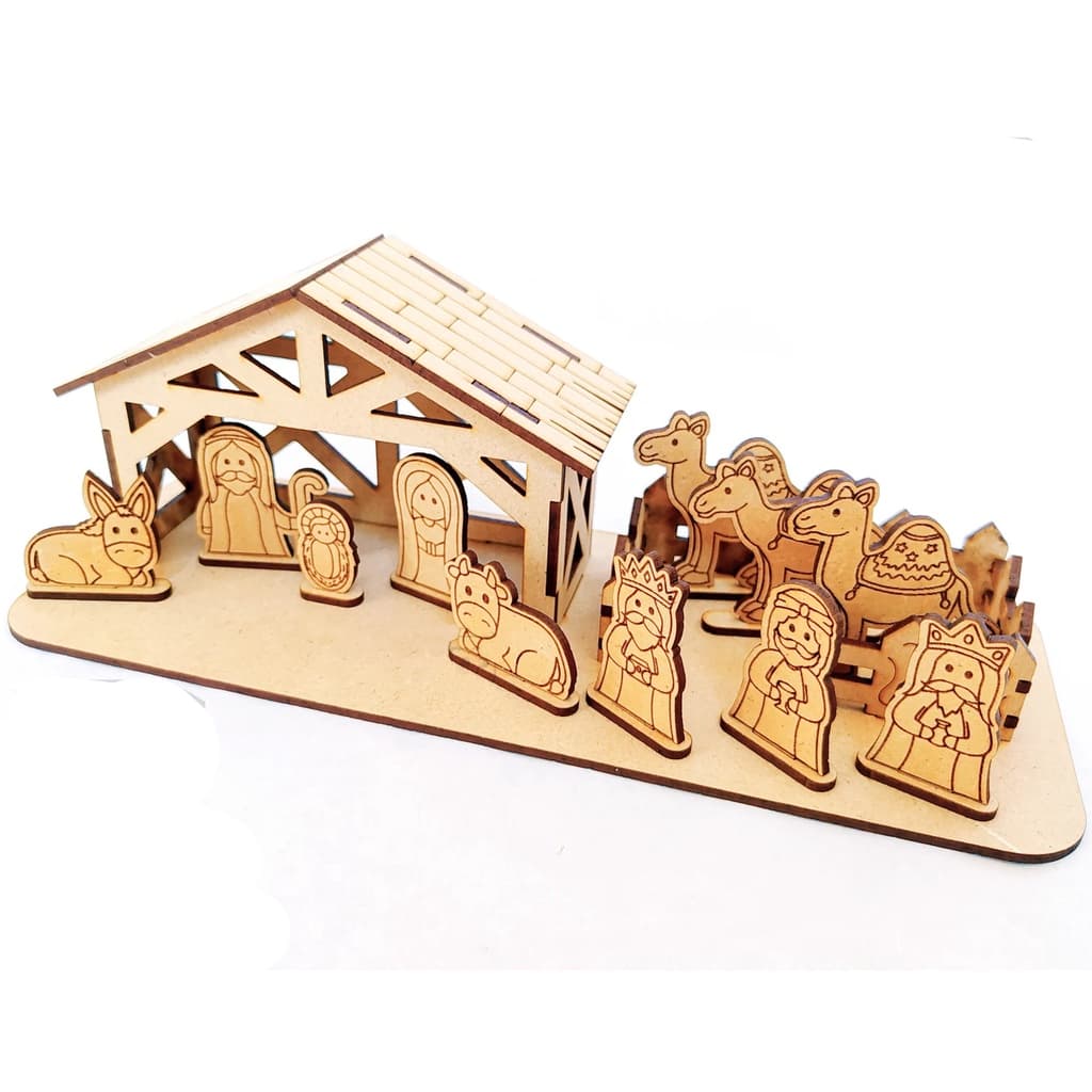 Presépio de Natal em MDF Modelo Infantil