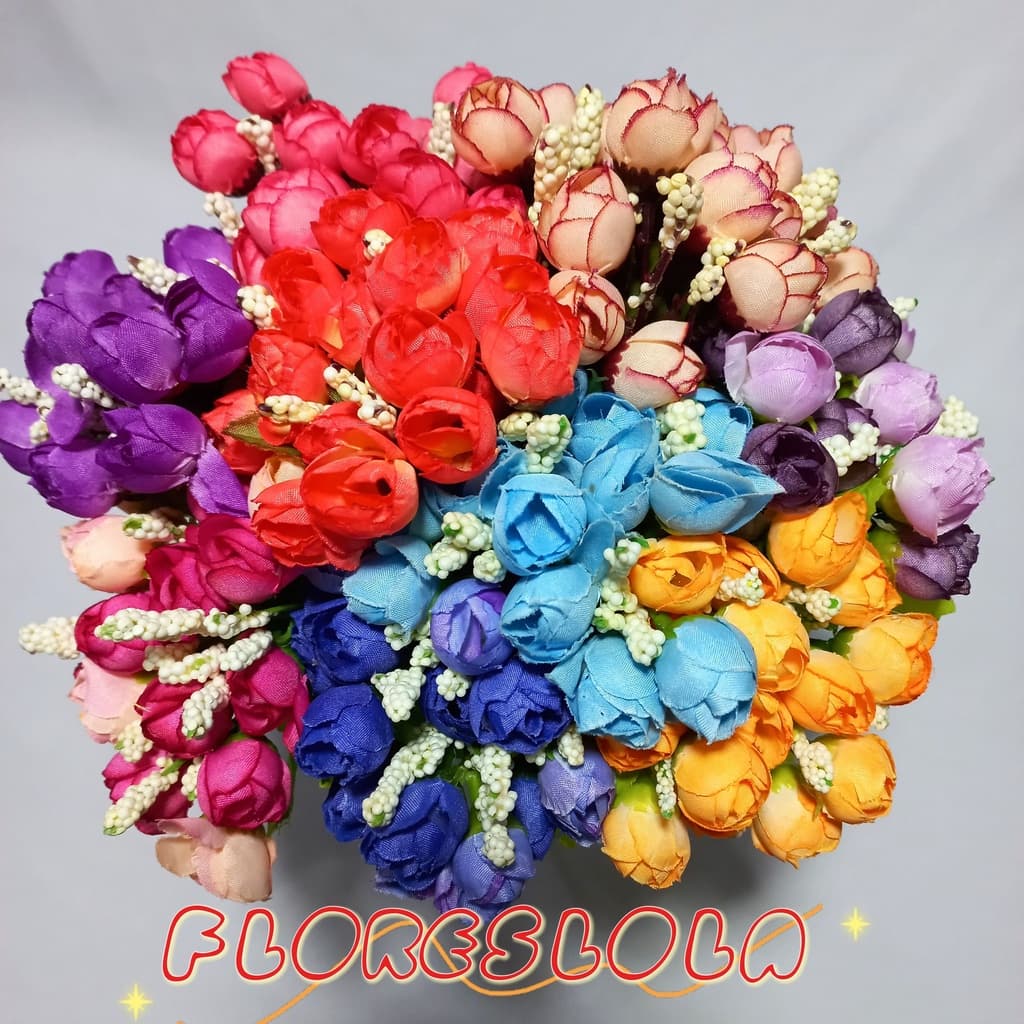 Mini Botão de Rosa artificial P/ Decoração Casamento, Arranjos, Decorar Festas e casa