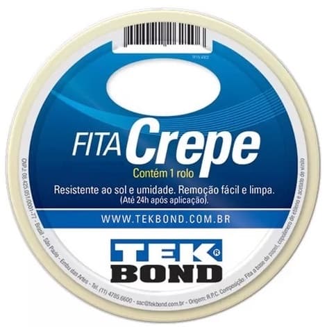 Fita Crepe TekBond Uso Geral Para Pintura 18X50 / 24x50 / 48X50