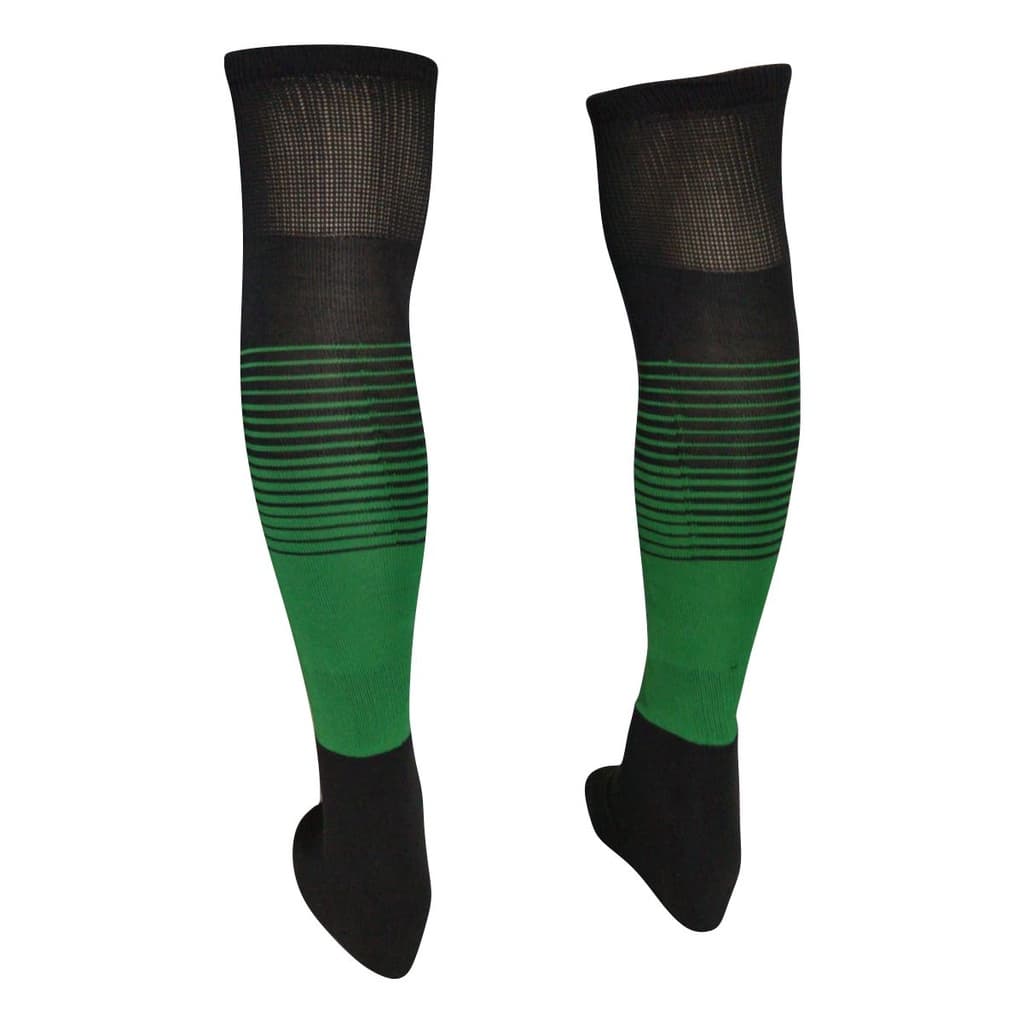 MEIÃO DE FUTEBOL PRETO COM DEGRADE VERDE BANDEIRA 20 PARES