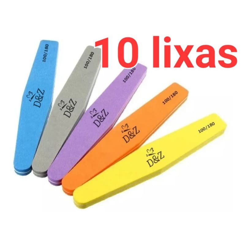 Kit 10 ou 20 Lixas buffer D&Z ou sioux bumerangue de Unha Gel buffer Polidora DeZ ou sioux Profissional