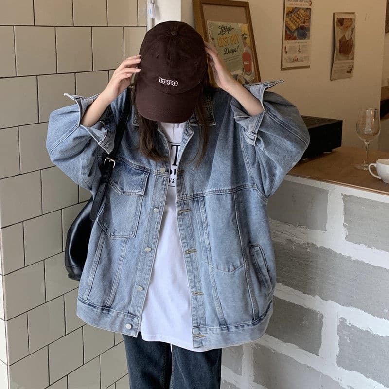 Jaqueta jeans feminina 2022 novo estilo nicho Design solto estilo BF outono comprimento médio chique topo ins na moda pr