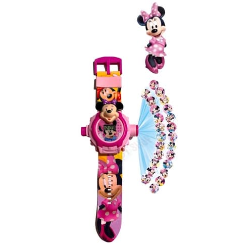 Relógio Infantil Minnie Projetor De Imagens Brinquedo