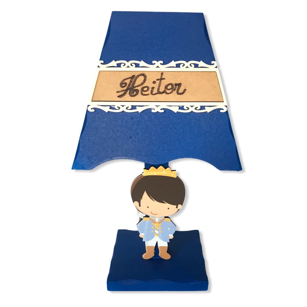 CDA Abajur De Mesa Menino Menina Infantil Decorativo Quarto Colorido Madeira Grava o Nome