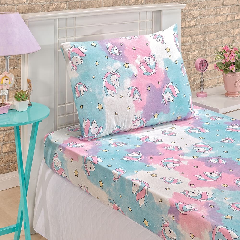 Kit 2pc Jogo Lençol Mini Cama Montessoriano Infantil Menina