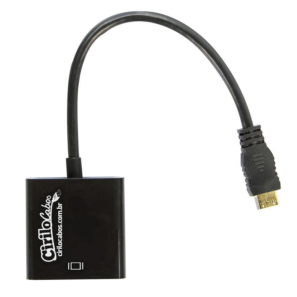 Cabo Conversor Adaptador Mini Hdmi Para Vga - Cirilo Cabos