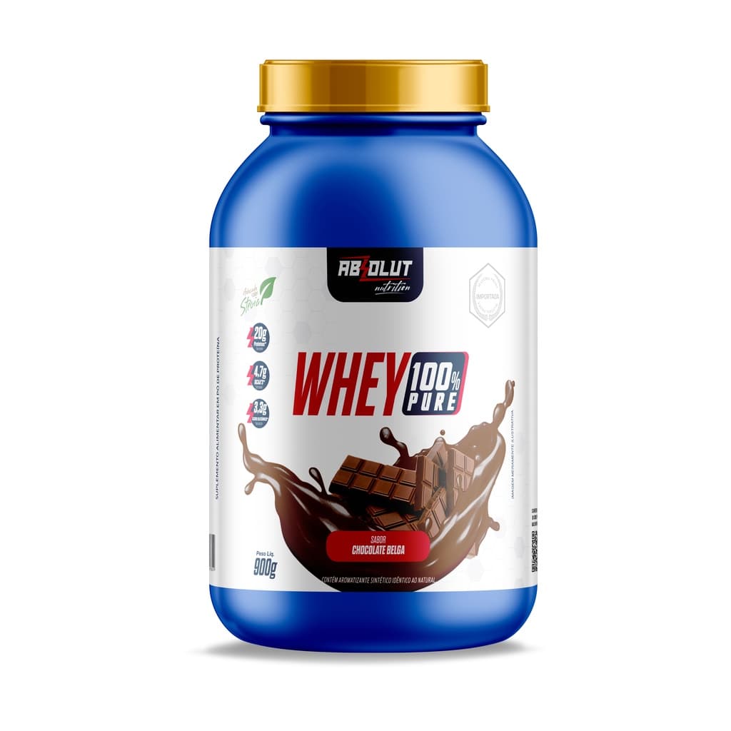 Whey Protein Concentrado 100% Pure 20gr proteína Pote 900g - Absolut Nutrition