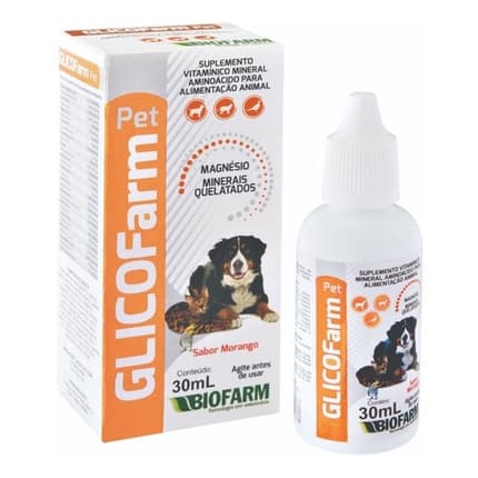 Glicofarm Pet Biofarm 60ml - Suplemento para Cães e Gatos