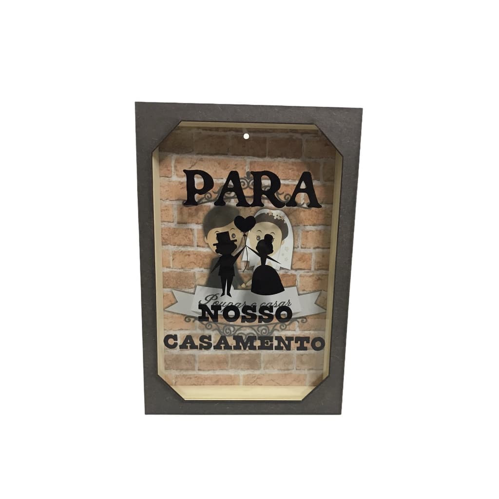 CDA Cofrinho Porta Dinheiro Para o Nosso Casamento Moedas Decorativo Madeira Mdf