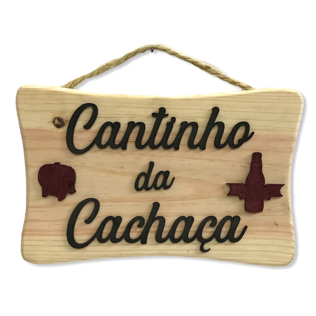 CDA Placa Decorativa Mdf Cantinho Da Cachaça 30x20 Casa Quadro Decoração Parede Bebida