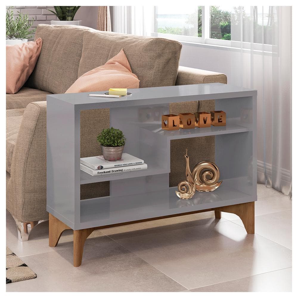 Estante Para Livro Decorativa Cinza Loft - Líder Design