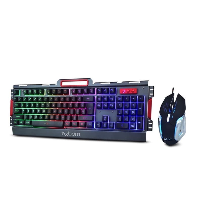 Kit Gamer teclado e mouse BK-G3000 LED RGB em metal ABNT