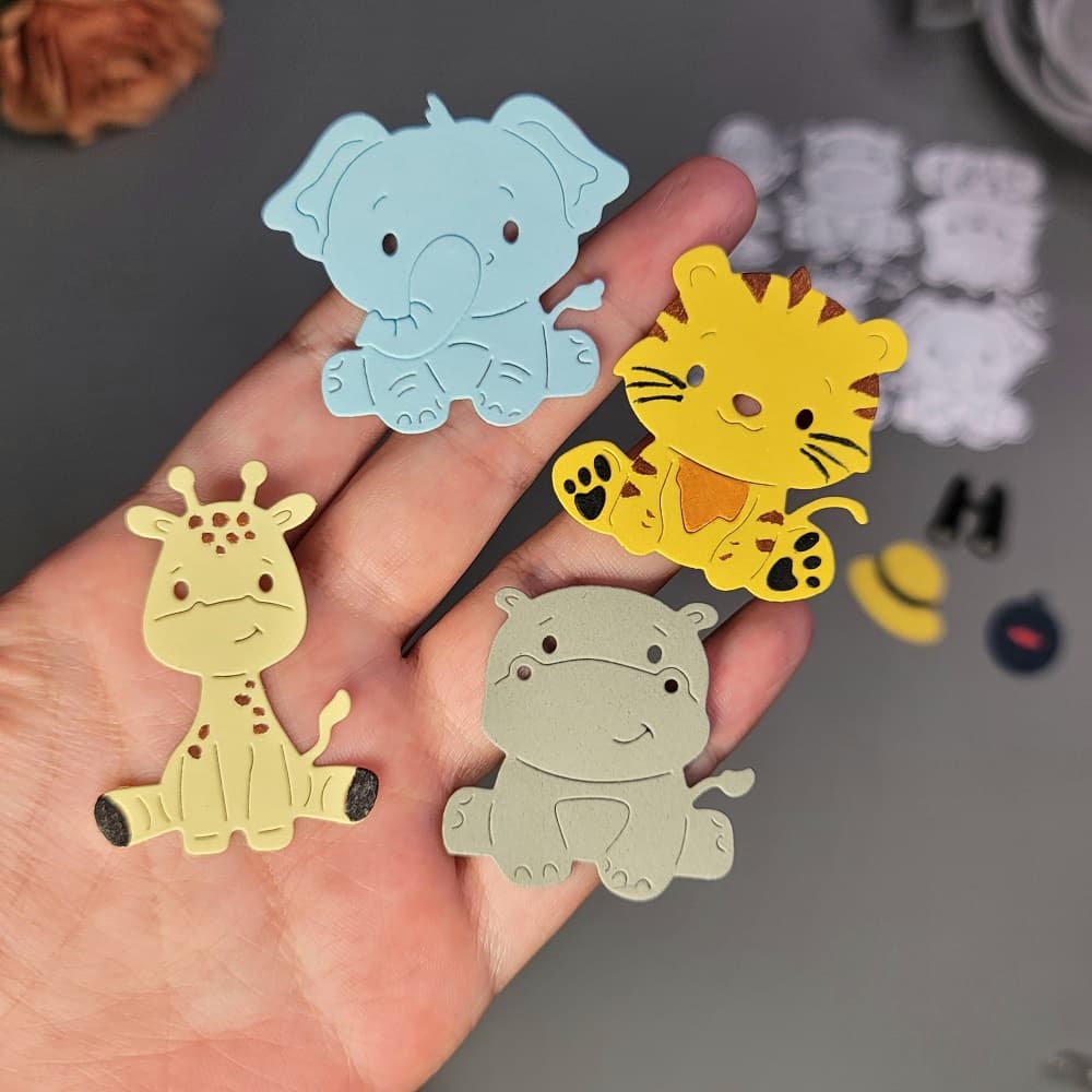4PC Corte De Metal Animal Matrizes Artesanato Papel Alto Relevo Stencil Scrapbooking Cartão De Boas Festas DIY