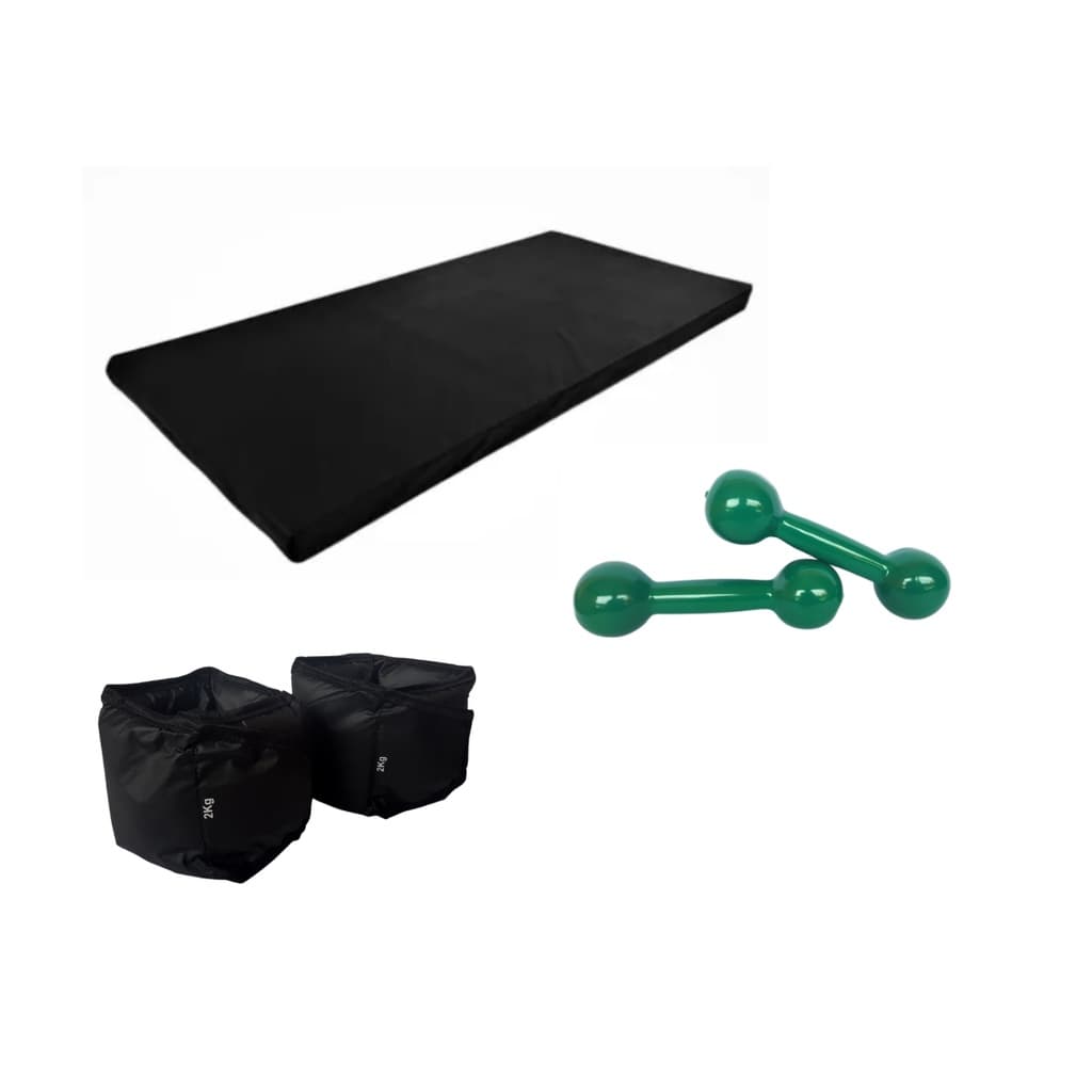 Kit Par Caneleira 2kg + Par Halter 2kg + Colchonete